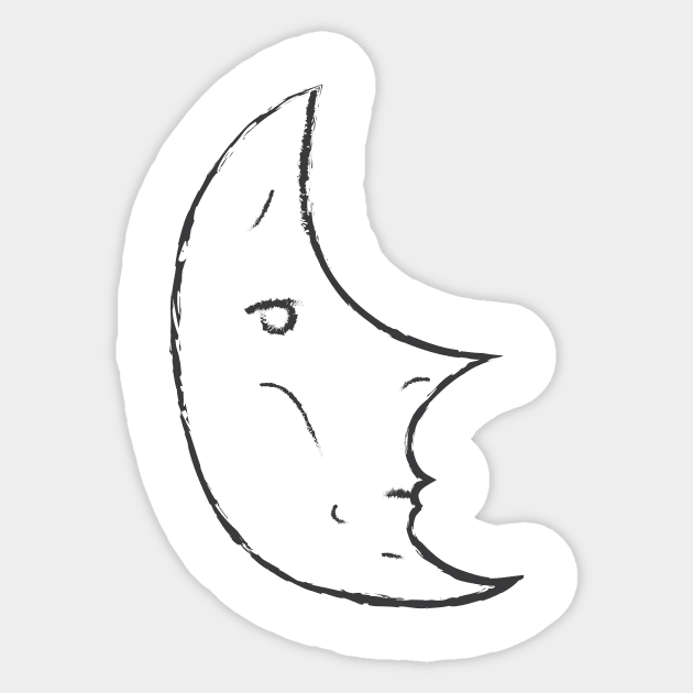 The face of the moon Sticker by SkelBunny